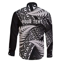 New Zealand Rugby Pacific Personalised Family Matching Off The Shoulder Long Sleeve Dress and Hawaiian Shirt All Black Maori Pasifika Fern Pattern LT9 - Polynesian Pride