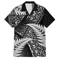 New Zealand Rugby Pacific Personalised Hawaiian Shirt All Black Maori Pasifika Fern Pattern LT9 Black - Polynesian Pride
