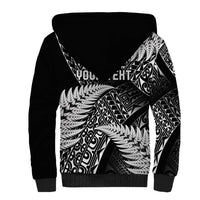 New Zealand Rugby Pacific Personalised Sherpa Hoodie All Black Maori Pasifika Fern Pattern LT9 - Polynesian Pride