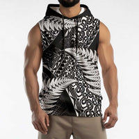 New Zealand Rugby Pacific Personalised Sleeveless Hoodie All Black Maori Pasifika Fern Pattern LT9 - Polynesian Pride