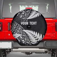 New Zealand Rugby Pacific Personalised Spare Tire Cover All Black Maori Pasifika Fern Pattern LT9 - Polynesian Pride