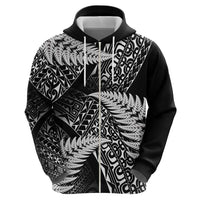 New Zealand Rugby Pacific Personalised Zip Hoodie All Black Maori Pasifika Fern Pattern LT9 - Polynesian Pride