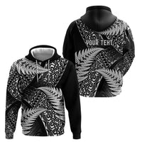 New Zealand Rugby Pacific Personalised Zip Hoodie All Black Maori Pasifika Fern Pattern LT9 - Polynesian Pride