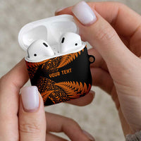 New Zealand Rugby Pacific Personalised AirPods Case All Gold Maori Pasifika Fern Pattern - Polynesian Pride