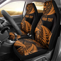 New Zealand Rugby Pacific Personalised Car Seat Cover All Gold Maori Pasifika Fern Pattern LT9 - Polynesian Pride