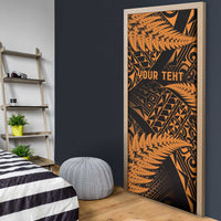 New Zealand Rugby Pacific Personalised Door Cover All Gold Maori Pasifika Fern Pattern LT9 - Polynesian Pride
