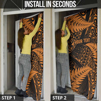 New Zealand Rugby Pacific Personalised Door Cover All Gold Maori Pasifika Fern Pattern LT9 - Polynesian Pride