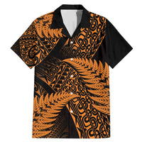 New Zealand Rugby Pacific Personalised Family Matching Mermaid Dress and Hawaiian Shirt All Gold Maori Pasifika Fern Pattern LT9 Dad's Shirt - Short Sleeve Gold - Polynesian Pride