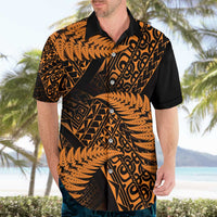 New Zealand Rugby Pacific Personalised Hawaiian Shirt All Gold Maori Pasifika Fern Pattern LT9 - Polynesian Pride
