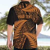 New Zealand Rugby Pacific Personalised Hawaiian Shirt All Gold Maori Pasifika Fern Pattern LT9 - Polynesian Pride