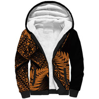 New Zealand Rugby Pacific Personalised Sherpa Hoodie All Gold Maori Pasifika Fern Pattern LT9 Unisex Gold - Polynesian Pride