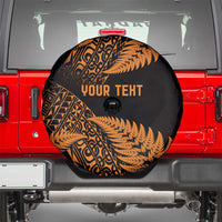 New Zealand Rugby Pacific Personalised Spare Tire Cover All Gold Maori Pasifika Fern Pattern LT9 - Polynesian Pride