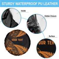 New Zealand Rugby Pacific Personalised Spare Tire Cover All Gold Maori Pasifika Fern Pattern LT9 - Polynesian Pride