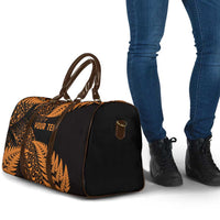 New Zealand Rugby Pacific Personalised Travel Bag All Gold Maori Pasifika Fern Pattern LT9 - Polynesian Pride