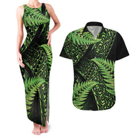 New Zealand Rugby Pacific Personalised Couples Matching Tank Maxi Dress and Hawaiian Shirt All Lime Maori Pasifika Fern Pattern LT9 Lime - Polynesian Pride