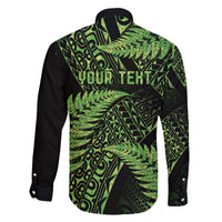 New Zealand Rugby Pacific Personalised Family Matching Off The Shoulder Long Sleeve Dress and Hawaiian Shirt All Lime Maori Pasifika Fern Pattern LT9 - Polynesian Pride