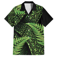 New Zealand Rugby Pacific Personalised Family Matching Short Sleeve Bodycon Dress and Hawaiian Shirt All Lime Maori Pasifika Fern Pattern LT9 Dad's Shirt - Short Sleeve Lime - Polynesian Pride
