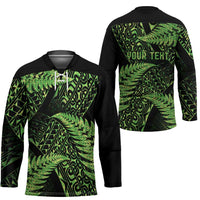 New Zealand Rugby Pacific Personalised Hockey Jersey All Lime Maori Pasifika Fern Pattern - Polynesian Pride