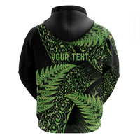 New Zealand Rugby Pacific Personalised Hoodie All Lime Maori Pasifika Fern Pattern