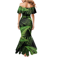 New Zealand Rugby Pacific Personalised Mermaid Dress All Lime Maori Pasifika Fern Pattern LT9 - Polynesian Pride