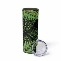 New Zealand Rugby Pacific Personalised Skinny Tumbler All Lime Maori Pasifika Fern Pattern LT9 - Polynesian Pride