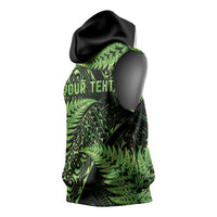 New Zealand Rugby Pacific Personalised Sleeveless Hoodie All Lime Maori Pasifika Fern Pattern LT9 - Polynesian Pride