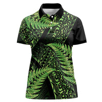 New Zealand Rugby Pacific Personalised Women Polo Shirt All Lime Maori Pasifika Fern Pattern LT9 Female Lime - Polynesian Pride