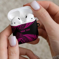 New Zealand Rugby Pacific Personalised AirPods Case All Pink Maori Pasifika Fern Pattern - Polynesian Pride