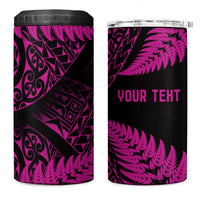 New Zealand Rugby Pacific Personalised 4 in 1 Can Cooler Tumbler All Pink Maori Pasifika Fern Pattern LT9 One Size: 16 oz Pink - Polynesian Pride