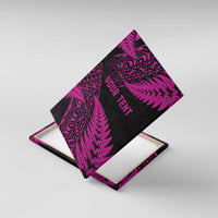 New Zealand Rugby Pacific Personalised Canvas Wall Art All Pink Maori Pasifika Fern Pattern