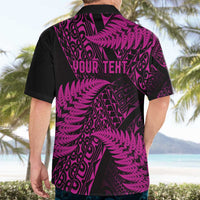 New Zealand Rugby Pacific Personalised Hawaiian Shirt All Pink Maori Pasifika Fern Pattern LT9 - Polynesian Pride