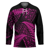 New Zealand Rugby Pacific Personalised Hockey Jersey All Pink Maori Pasifika Fern Pattern LT9 Unisex Pink - Polynesian Pride