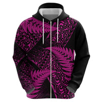 New Zealand Rugby Pacific Personalised Hoodie All Pink Maori Pasifika Fern Pattern LT9 - Polynesian Pride