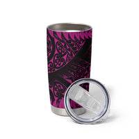 New Zealand Rugby Pacific Personalised Tumbler Cup All Pink Maori Pasifika Fern Pattern LT9 - Polynesian Pride