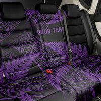 New Zealand Rugby Pacific Personalised Back Car Seat Cover All Purple Maori Pasifika Fern Pattern LT9 - Polynesian Pride