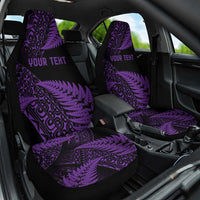 New Zealand Rugby Pacific Personalised Car Seat Cover All Purple Maori Pasifika Fern Pattern LT9 One Size Purple - Polynesian Pride