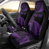 New Zealand Rugby Pacific Personalised Car Seat Cover All Purple Maori Pasifika Fern Pattern LT9 - Polynesian Pride