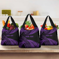 New Zealand Rugby Pacific Personalised Grocery Bag All Purple Maori Pasifika Fern Pattern LT9 3-pack One Size Purple - Polynesian Pride