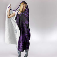 New Zealand Rugby Pacific Personalised Hooded Blanket All Purple Maori Pasifika Fern Pattern LT9 - Polynesian Pride