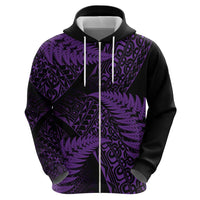 New Zealand Rugby Pacific Personalised Hoodie All Purple Maori Pasifika Fern Pattern LT9 - Polynesian Pride