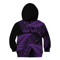 New Zealand Rugby Pacific Personalised Kid Hoodie All Purple Maori Pasifika Fern Pattern LT9 - Polynesian Pride