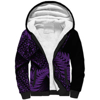 New Zealand Rugby Pacific Personalised Sherpa Hoodie All Purple Maori Pasifika Fern Pattern LT9 Unisex Purple - Polynesian Pride