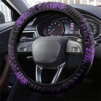 New Zealand Rugby Pacific Steering Wheel Cover All Purple Maori Pasifika Fern Pattern LT9 - Polynesian Pride
