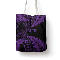 New Zealand Rugby Pacific Personalised Tote Bag All Purple Maori Pasifika Fern Pattern LT9 - Polynesian Pride