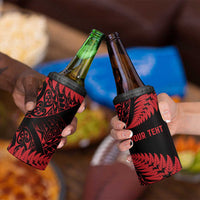 New Zealand Rugby Pacific Personalised 4 in 1 Can Cooler Tumbler All Red Maori Pasifika Fern Pattern LT9 - Polynesian Pride