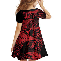 New Zealand Rugby Pacific Personalised Family Matching Long Sleeve Bodycon Dress and Hawaiian Shirt All Red Maori Pasifika Fern Pattern LT9 - Polynesian Pride