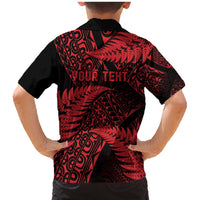 New Zealand Rugby Pacific Personalised Family Matching Mermaid Dress and Hawaiian Shirt All Red Maori Pasifika Fern Pattern LT9 - Polynesian Pride
