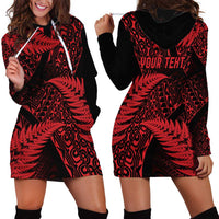 New Zealand Rugby Pacific Personalised Hoodie Dress All Red Maori Pasifika Fern Pattern LT9 - Polynesian Pride