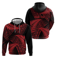 New Zealand Rugby Pacific Personalised Zip Hoodie All Red Maori Pasifika Fern Pattern LT9 - Polynesian Pride