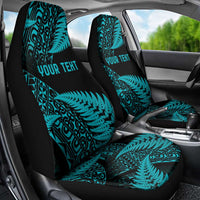 New Zealand Rugby Pacific Personalised Car Seat Cover All Turquoise Maori Pasifika Fern Pattern LT9 - Polynesian Pride